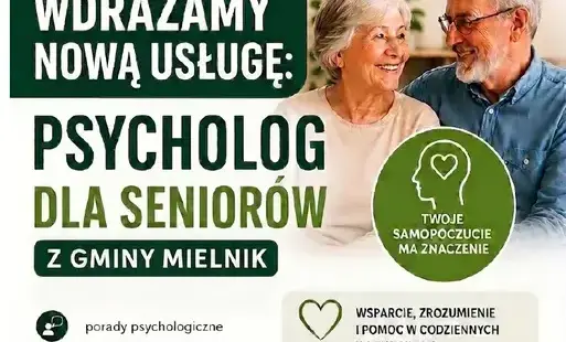 Plakat bezpłatnej usługi "Psycholog dla Seniorów"